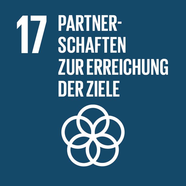 SDG 17 der 17 Nachhaltigkeitsziele genannt "Partnerschaften zur Erreichung der Ziele"